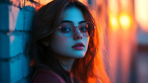 Soft sunset glow wraps a thoughtful girl in gentle color