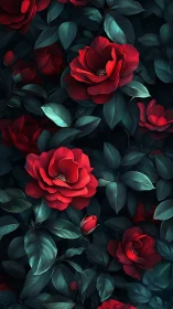 Red peonies with dark foliage display layered petals and contrast.