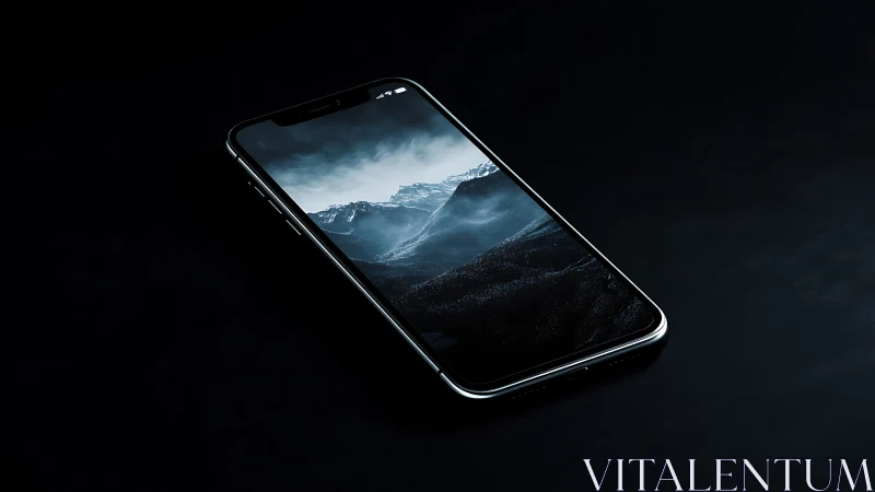 Mountain reverie captured in glass: alpine dreams meet modern tech.