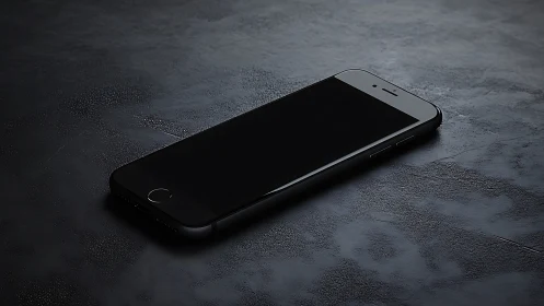 Midnight Smartphone Rests Against Concrete Solitude