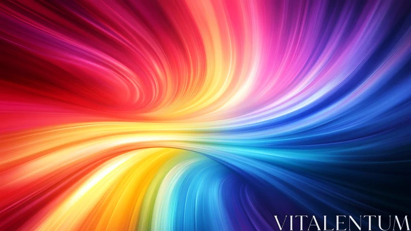 Chromatic energy vortex with sweeping radial light trails.