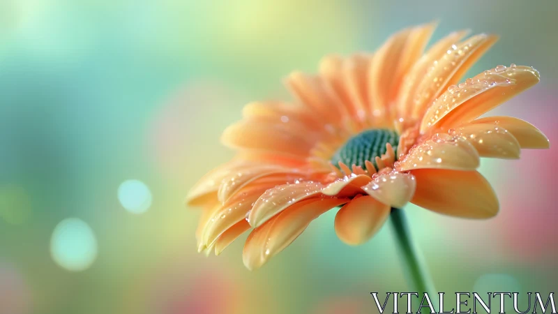 Dewlit gerbera leans into pastel morning bokeh haze