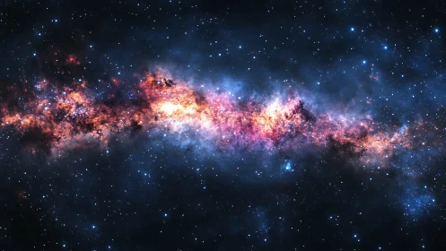 Spectral panorama of galactic core dust lanes and starfields.