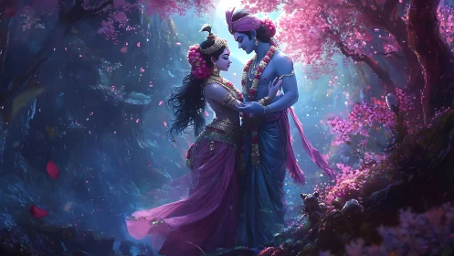 Divine Romance in Ethereal Bloom Garden.