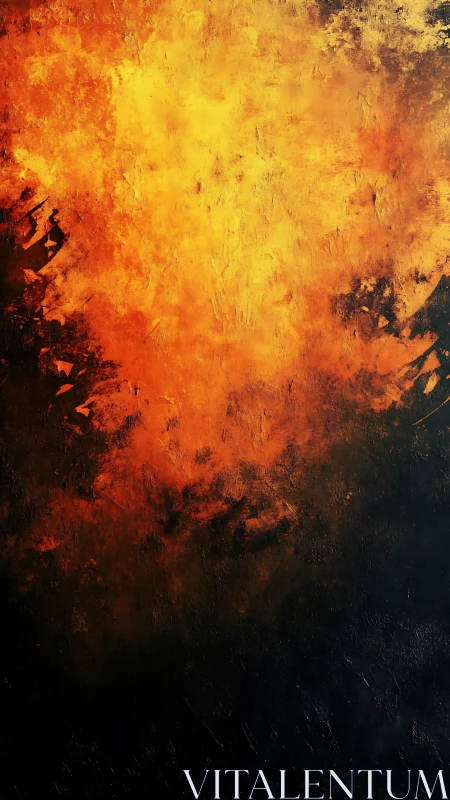 Abstract Fire Gradient Composition with Orange and Dark Tones