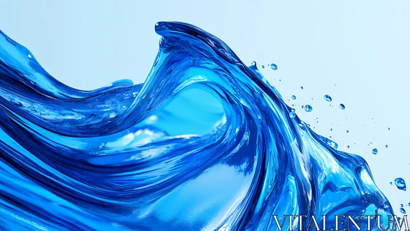 Liquid sapphire wave twisting in slow-motion dance.