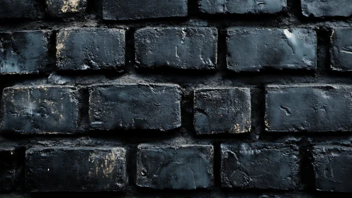 Dark weathered brick wall with rough textured surface.