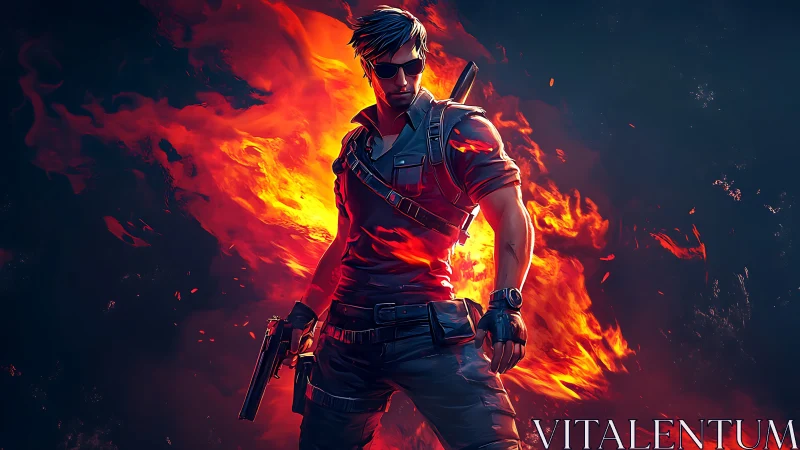 3D-rendered tactical operative features volumetric fire effects and dynamic lighting