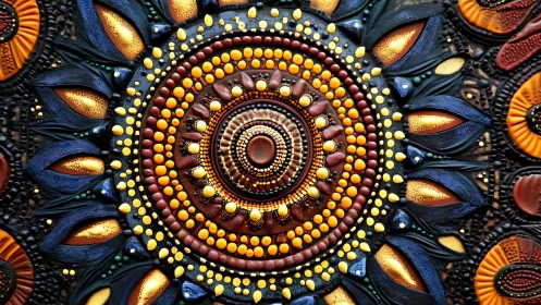 Radiant mandala circles glow with rich jewel toned textures