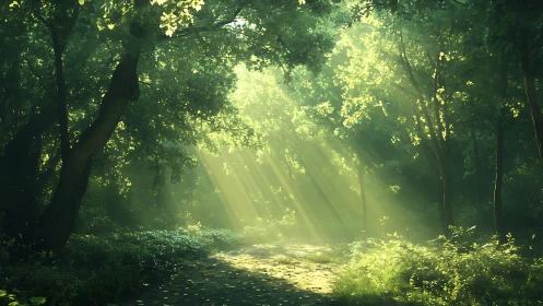 Emerald Cathedral: Where Sunbeams Genuflect Through Ancient Wood.