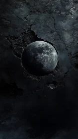 Moonstone slowly hatches from the fractured cosmic asphalt