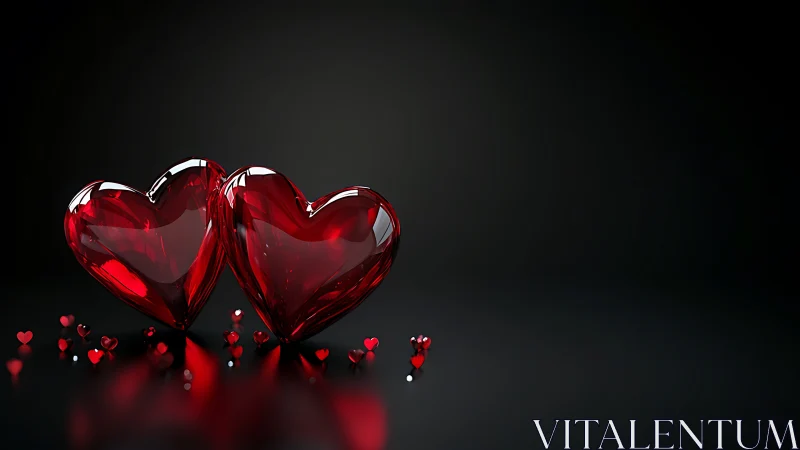 Crystalline Hearts Dancing in Ruby Splendor.
