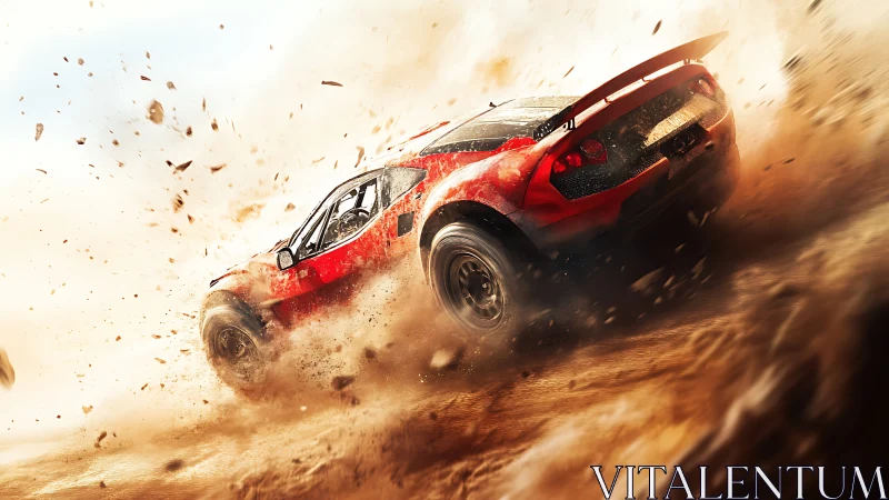 Rally raid supercar powerslide rendered in dynamic 3D realism