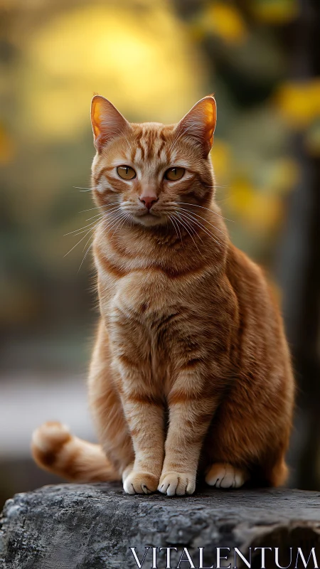 Amber-Eyed Sentinel: The Tabby's Golden Hour Gaze.