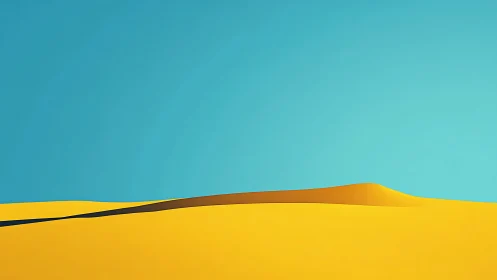 Minimalist digital desert landscape with cyan sky plane.