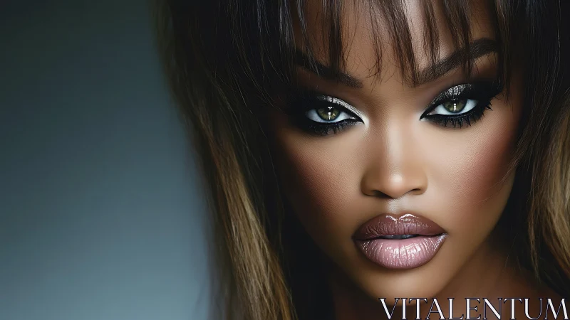 Hyperreal beauty portrait explores precision cosmetic rendering