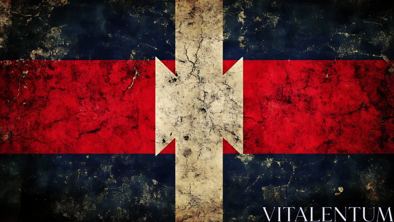Grunge abstract flag design suggests worn strength and unity