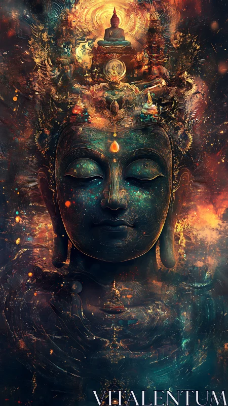 Fractal astral mandala of meditative cosmic Buddha cognition.