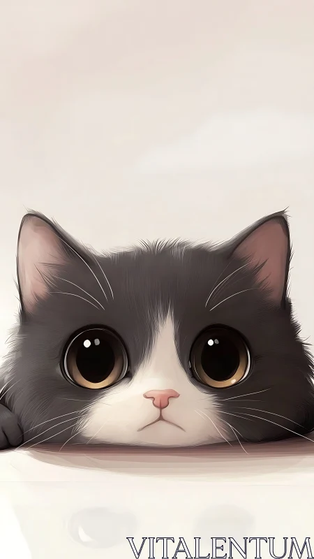 Wide-Eyed Tabby Cat with Surprised Expression.