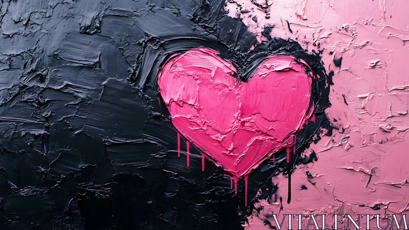 Vivid Heart Emerging From Darkness.