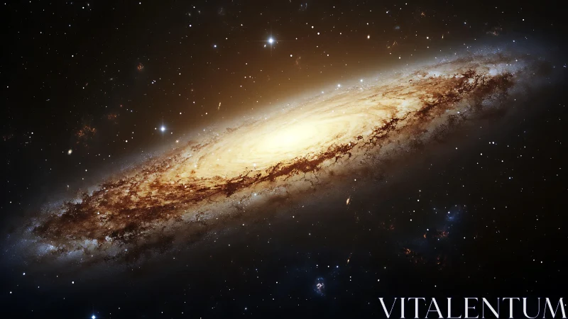 Spiral galaxy core blazing within star-dense deep space.