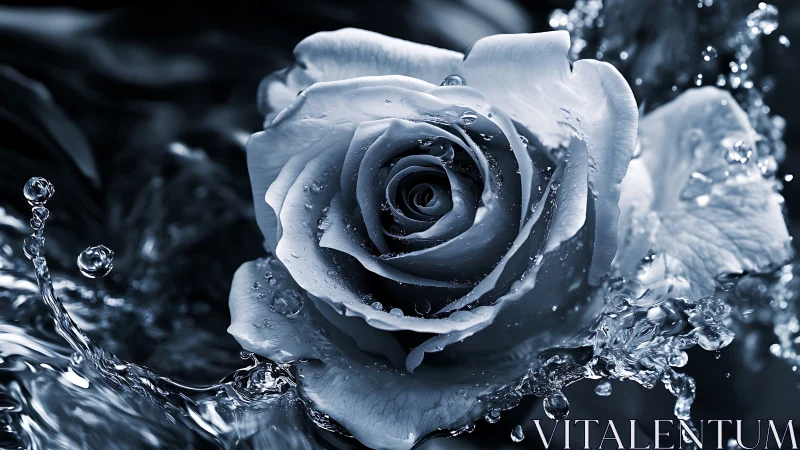 Frozen Rose in Water: Serene Winter Beauty.