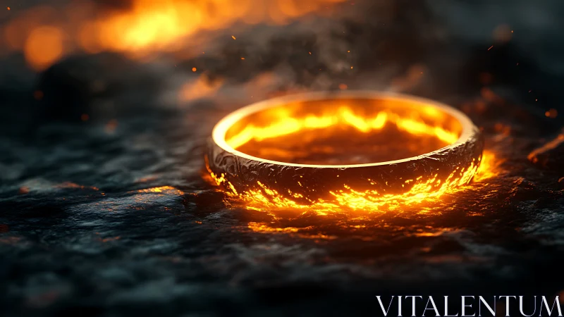 Incandescent Golden Ring with Radiative Heat Distortion Effects