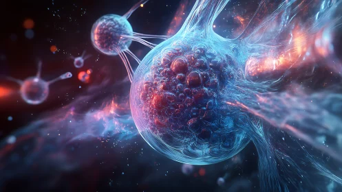 Bioluminescent cellular cluster in dynamic neural fluid matrix