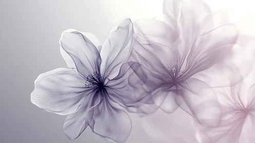 Ethereal Purple and White Flowers in Soft Focus.