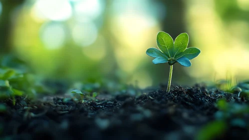 Photorealistic macro seedling study with shallow depth of field.