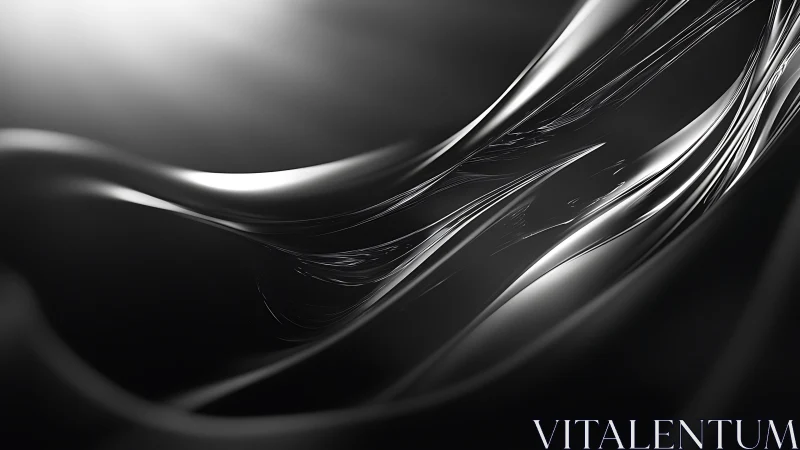 Liquid chrome ribbons flow through soft gradients of light