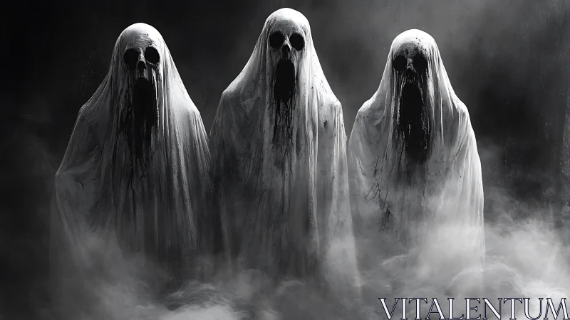 Three dripping phantoms convene in a corridor of poisoned fog