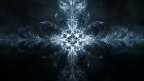 Starlit fractal bloom unfolds like cosmic frost in motion