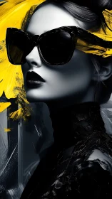 Striking monochrome portrait glows with bold yellow energy