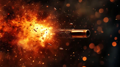 Explosive Moment: Power and Impact Captured in Fiery Light