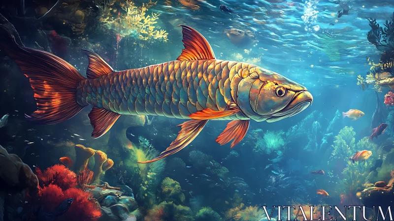Iridescent reef fish rendered in high-detail digital painting