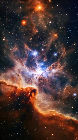 Stellar nursery clouds glow as newborn stars ignite in space