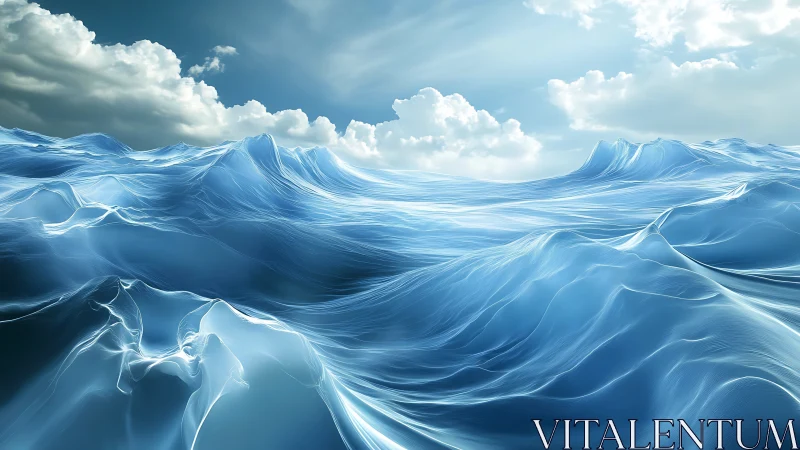 Silken tides under cloud kingdoms of bright wandering light.