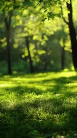 Sunlit forest clearing invites calm moments and quiet rest