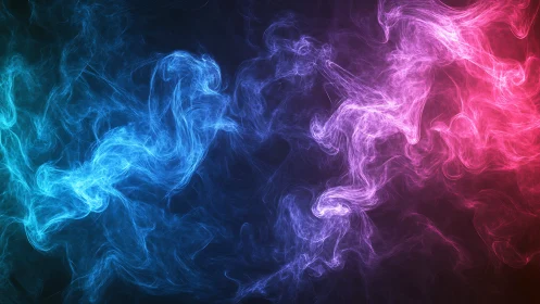 Dreamy dancing streams of blue and pink light in motion.