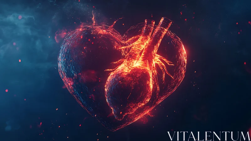 Glowing Heart: A Symbol of Vitality and Energy.