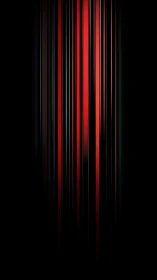 Vertical red and dark linear streaks descend on black field