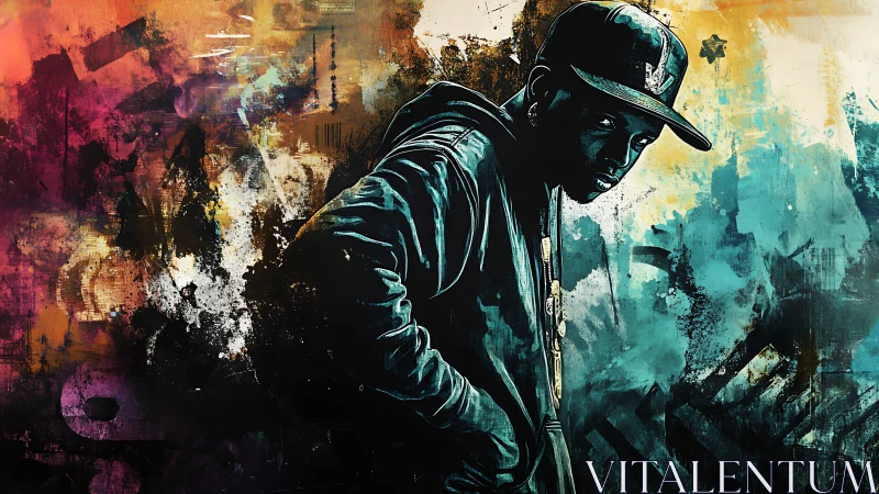 Urban dreamer in a splash of color and streetlight glow.