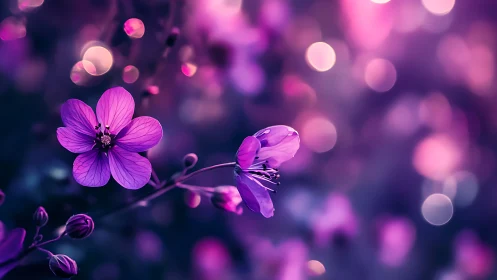 Purple flowers with soft bokeh background.