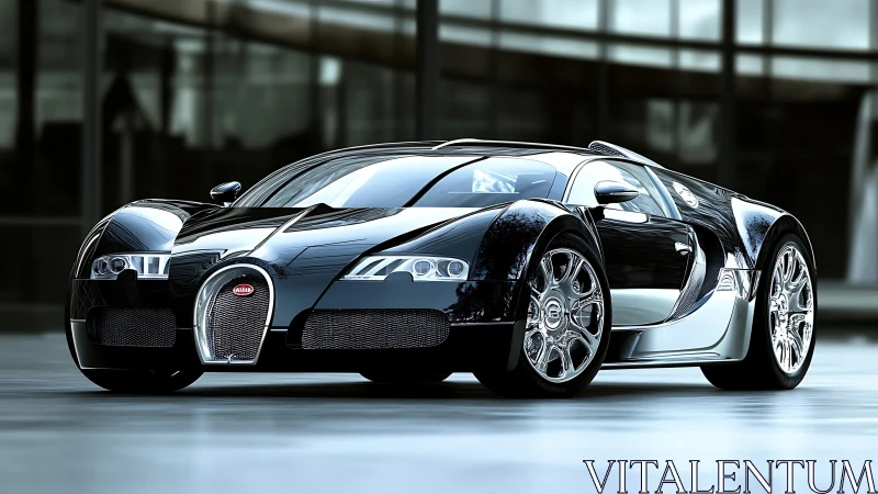 Aerodynamic hypercar rendered in reflective studio gloss.