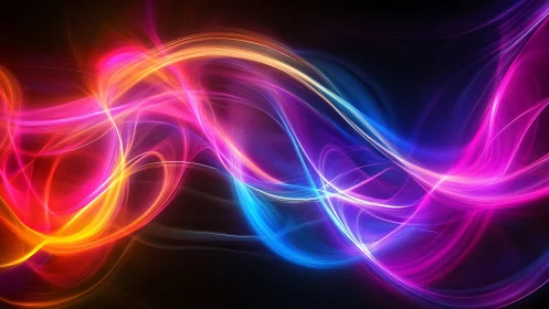 Neon rivers of light dancing across a midnight void.