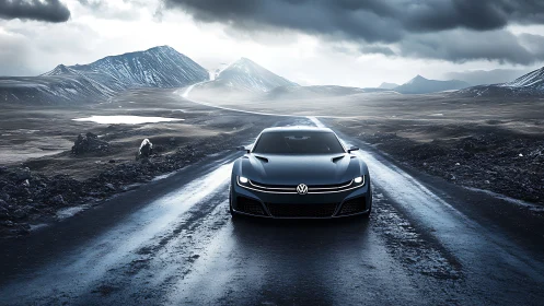 Sleek Volkswagen sports car welcoming the wild open road.