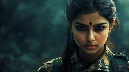 Storm-eyed cadet carves silence with unwavering resolve