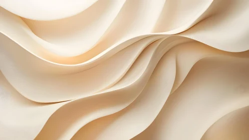 Flowing Cream Fabric Abstract Background in Soft Minimalist Style.