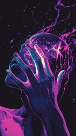 Mind alight in neon color as energy spills into the dark